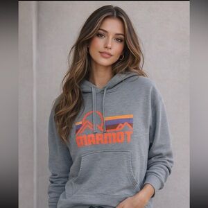 Marmot Women’s Graphic Hoodie Size Small Gray Outdoor Pullover
